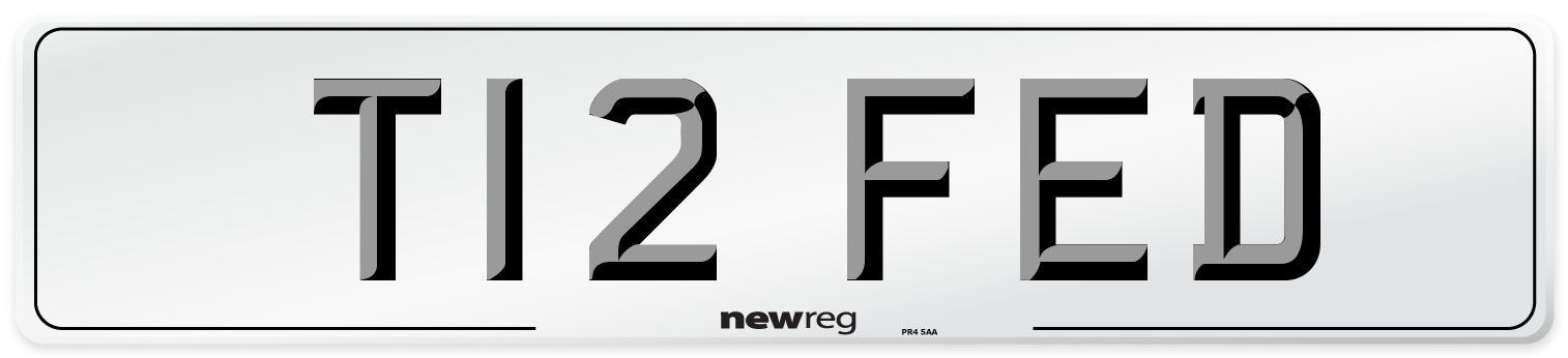 T12 FED Number Plate from New Reg